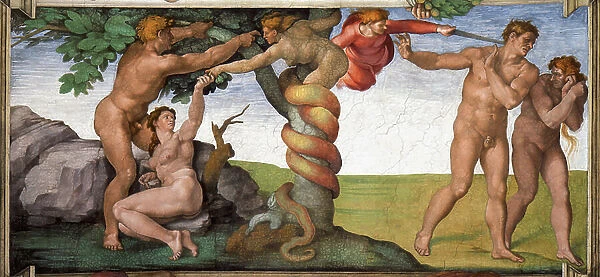 The Expulsion from the Paradise, 1508-12 (fresco)