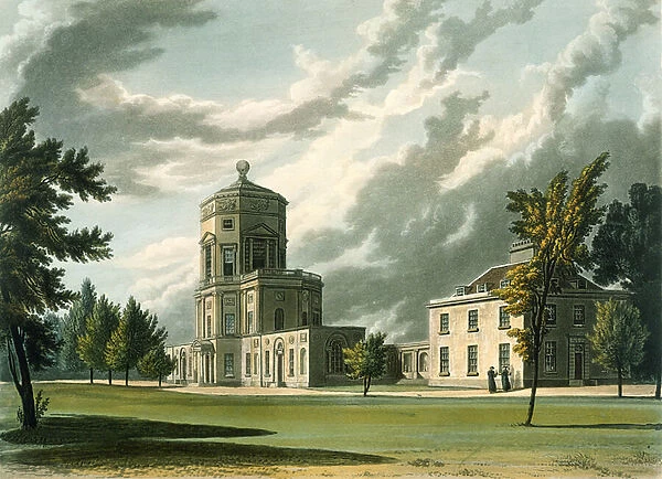 Exterior of The Astronomical Observatory, illustration from the