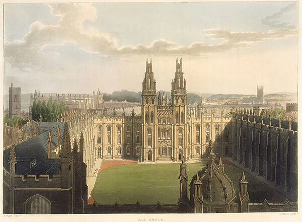 Exterior view of All Souls College, taken from the top of Radcliffe Library