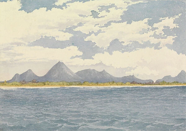 The extinct volcanoes Viejo and Monotomba, Realejo [Nicaragua], April 5th 1850, 1850 (watercolour)