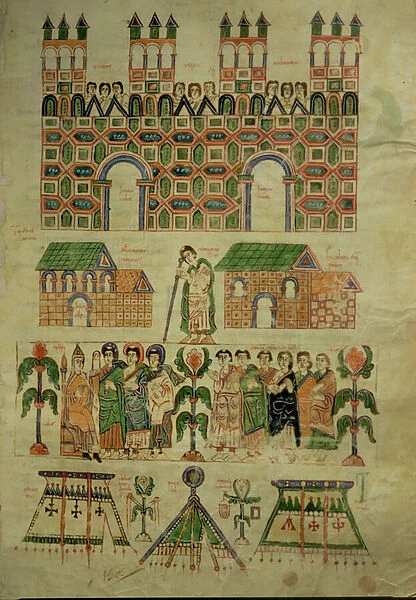 F. 142 The Council of Toledo, from Abeldas Councilar Codex (vellum)