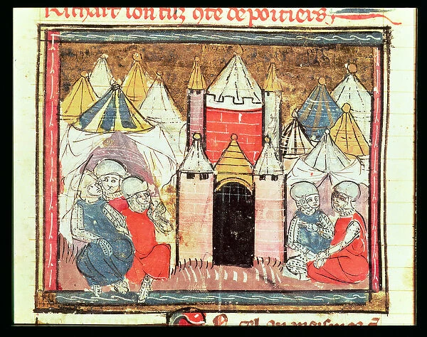 f. 259r The Siege of Chateau-Gaillard in 1204 when Philip Augustus of France (1165-1223
