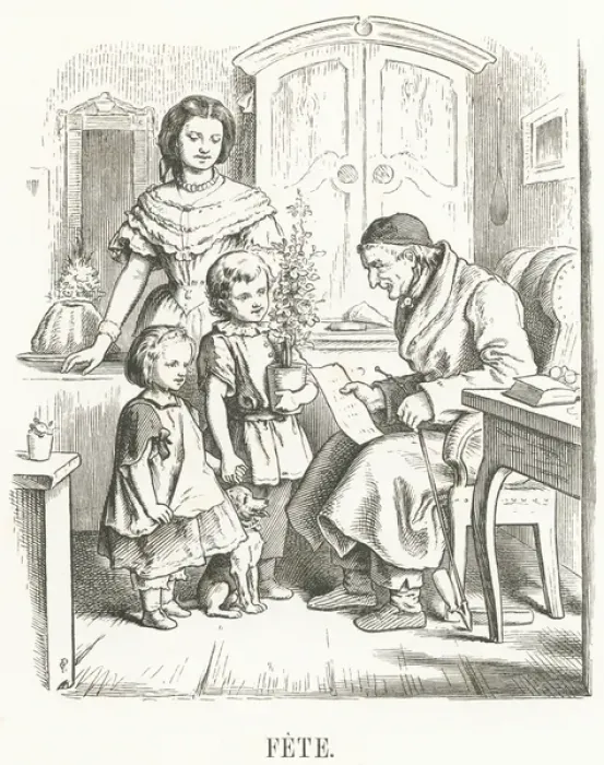 Framed Print : F: Feast. 6346914 F: Feast by Pletsch, Oskar (1830-88); 28x20 cm; (add.info.