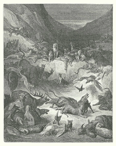 The Fables of La Fontaine: The Animals Sick of the Plague (engraving)
