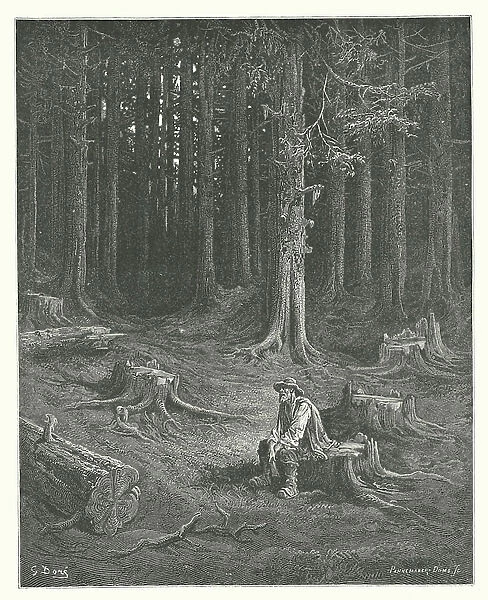 The Fables of La Fontaine: The Forest and the Woodman (engraving)