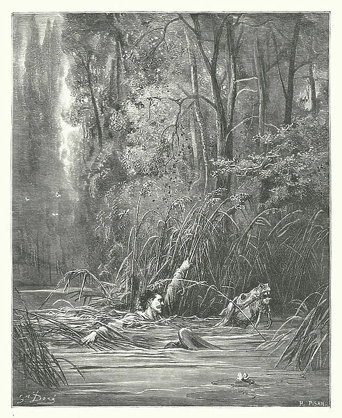 The Fables of La Fontaine: The Torrent and the River (engraving)