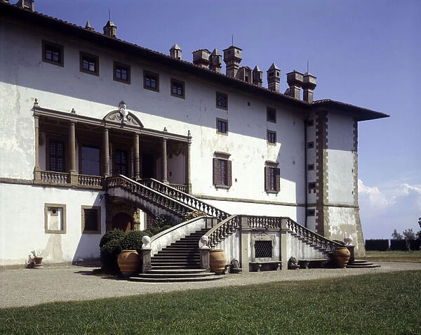 Facade of Villa Medicea, called the Ferdinanda or the villa of the hundred chiminees in