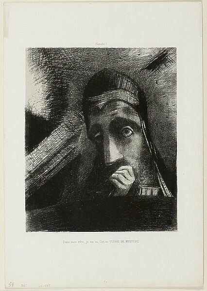 Face of Mystery (In my dream I saw in the Sky a FACE OF MYSTERY), plate 1 from Homage to Goya, 1885 (litho)
