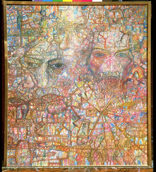 Faces, 1940 (oil on paper)