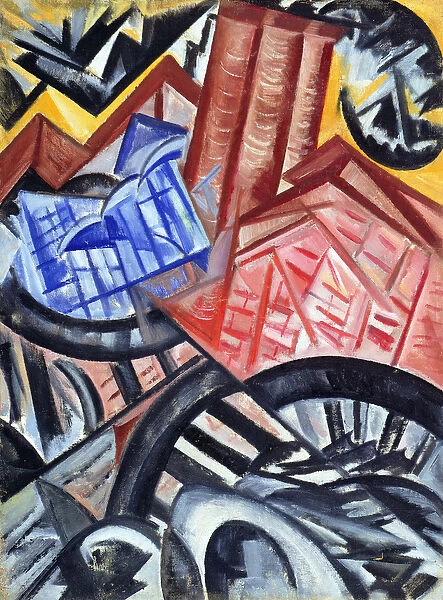 The Factory and the Bridge, 1913 (oil on canvas)