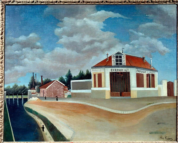 Factory of chairs in Alfortville Painting by Henri Rousseau dit le Douanier Rousseau