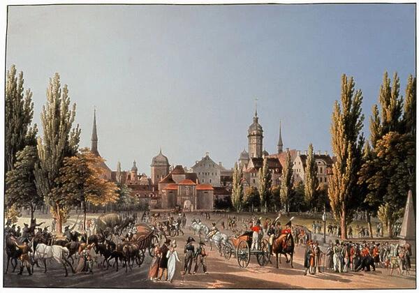 The fair of Leipzig. ca 1810-20 (engraving)