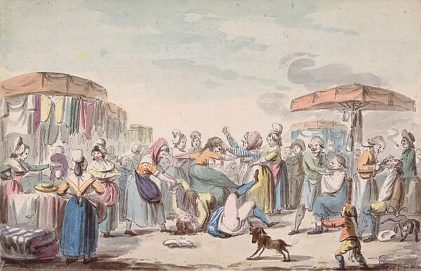 Fair during the period of the French Revolution, c. 1789 (w  /  c on paper)