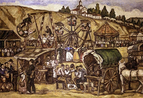 Fair in the San Isidro Meadows, Madrid, 1933 (oil on canvas)