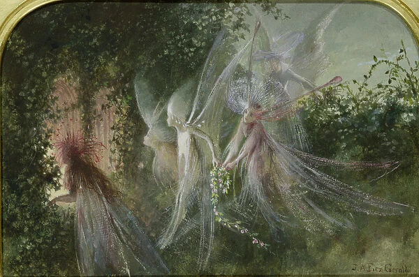Fairies at a Window, c. 1864 (w  /  c & gouache)