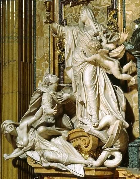 Faith defeats Idolatry (marble)