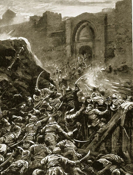The Fall of Constantinople, illustration from Hutchinsons History of the Nations, c. 1915 (litho)