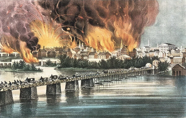 Fall of Richmond 2nd April 1865 (colour litho)