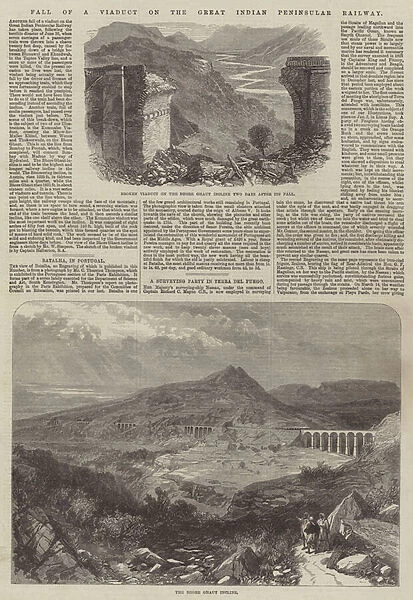 Fall of a Viaduct on the Great Indian Peninsular Railway (engraving)