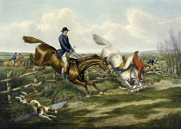 Falling Off, plate from The Right and The Wrong Sort, in Fores Hunting Sketches