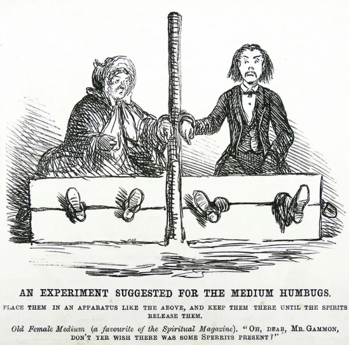 Framed Print : False mediums in the stocks