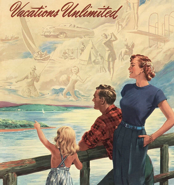 Family Dreams of the Ideal Vacation, 1952 (screen print)