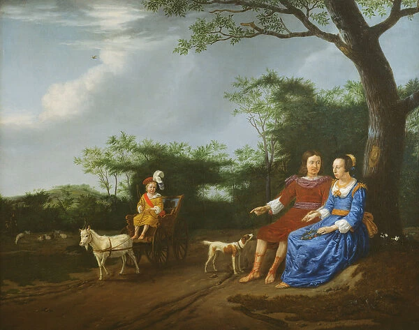 A Family Group in a Landscape, 1655 (oil on canvas)