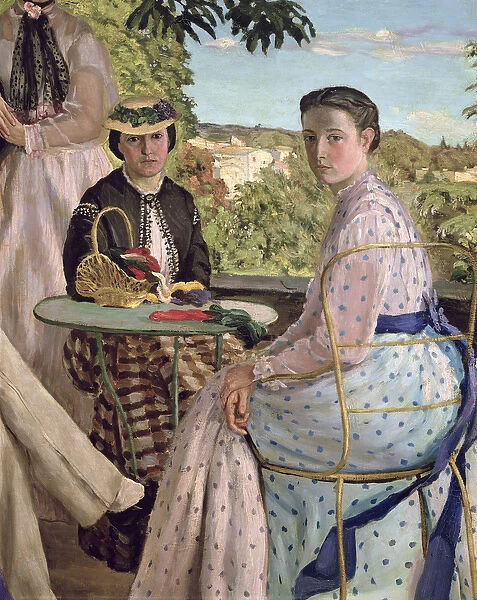 Family Reunion, detail of two women, 1867 (oil on canvas)