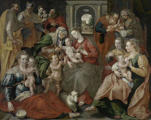 The Family of St. Anne, 1585 (oil on panel)