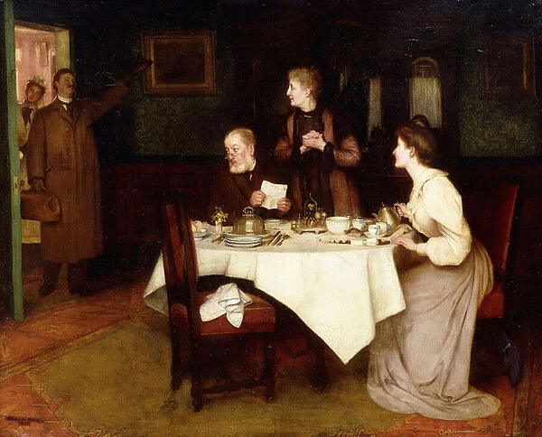 Family at Tea, 1898 (oil on canvas)