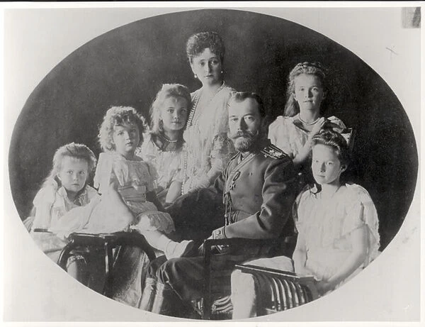 The Family of Tsar Nicholas II (1868-1918) (b  /  w photo)