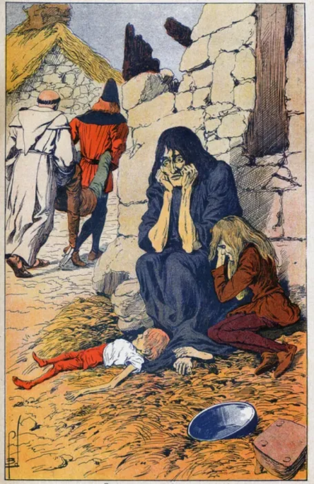 Framed Print : Famine. 1848308 Famine by Bombled, Louis Charles (1862-1927); (add.info.