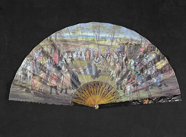 Fan depicting the marriage of Louis of France (1638-1715