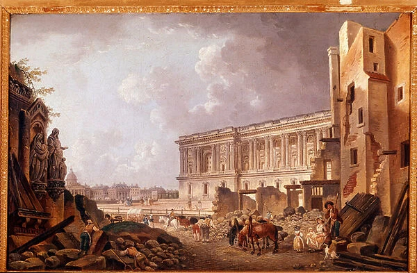 Fantastic view of the colonnade of the Louvre (oil on canvas, 18th century)
