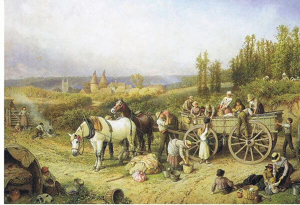 The farm cart (colour litho)
