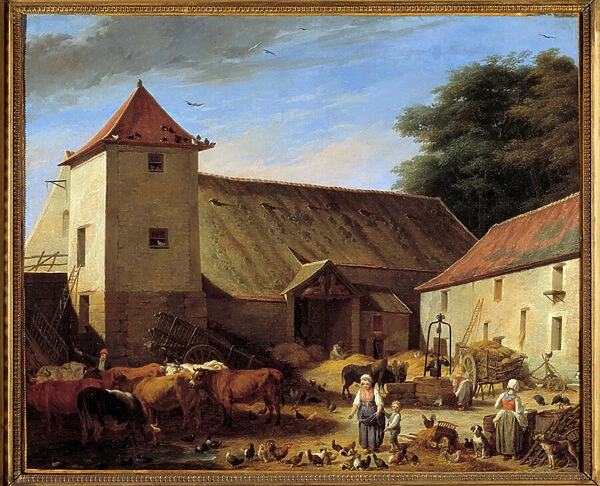 Farm Court Painting by Nicolas Lepicie (1735-1784) 1784 Sun