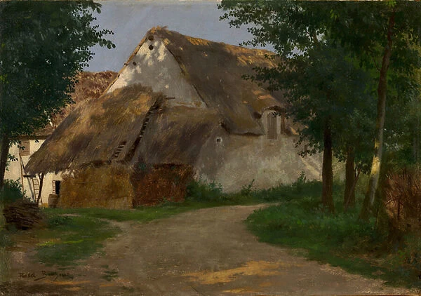 The Farm at the Entrance of the Wood, 1860-1880 (oil on fabric)