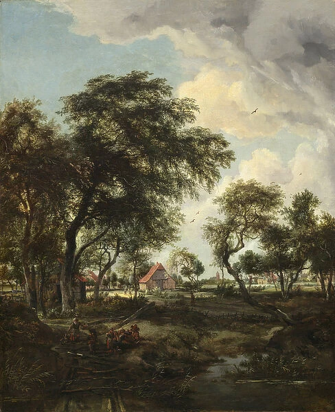 A Farm in the Sunlight, 1668 (oil on canvas)