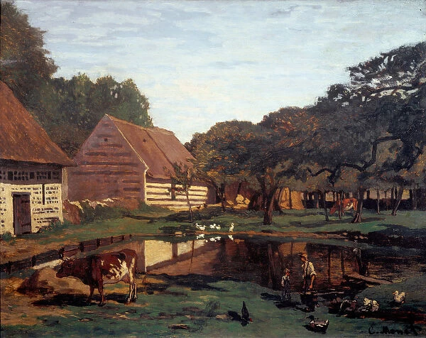 Farm yard in Normandy (Painting, c. 1863)