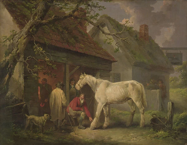 A Farrier's Shop (or The Farrier's Forge) 1793 (oil on canvas)