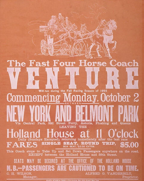 The Fast Four Horse Coach Venture, 1905 (litho)