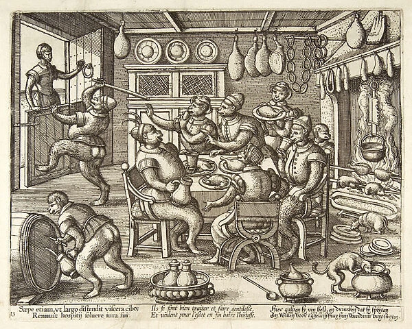 The Fat Kitchen, pub. C. 1585 (engraving)