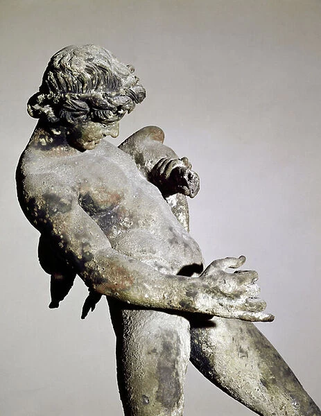 Detail of a faun (bronze sculpture, 1st century AD)