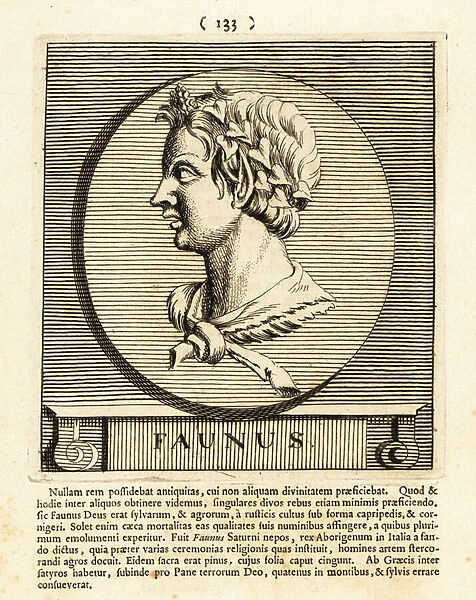 Faunus, Roman god of the forest, plains and fields, 1733 (engraving)