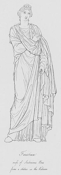 Faustina, wife of Antoninus Pius, from a statue in the Vatican (engraving)