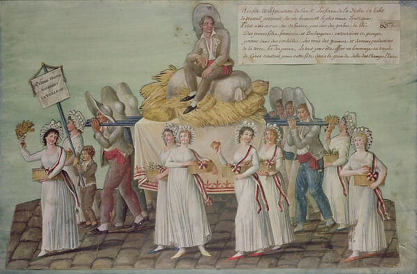 The Feast of Agriculture in 1796 at Paris (coloured engraving)