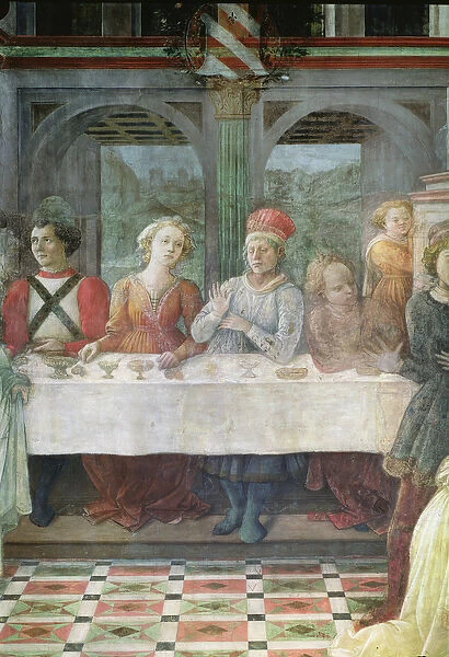 The Feast of Herod: detail of figures at central table (fresco) (see also 60431 & 60432)