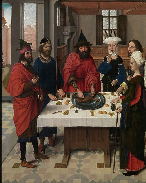The Feast of the Passover, detail from the Altarpiece of the Holy Sacrament, c. 1464-68 (oil on panel)