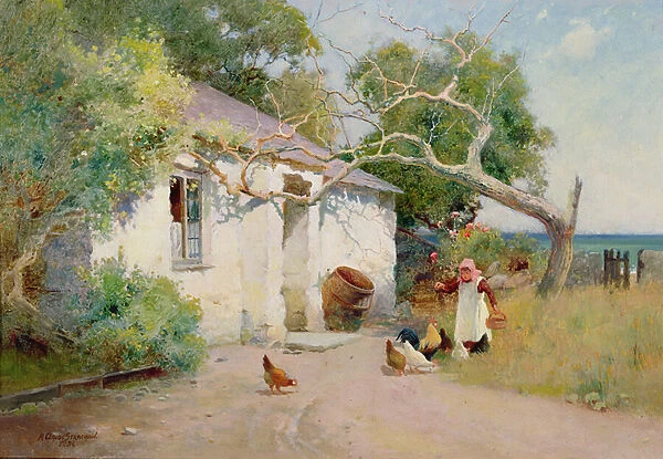 Feeding the Hens, 1894 (oil)