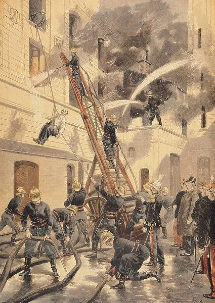 Felix Faure (1841-99) with the firemen, from Le Petit Journal, 20th February 1898